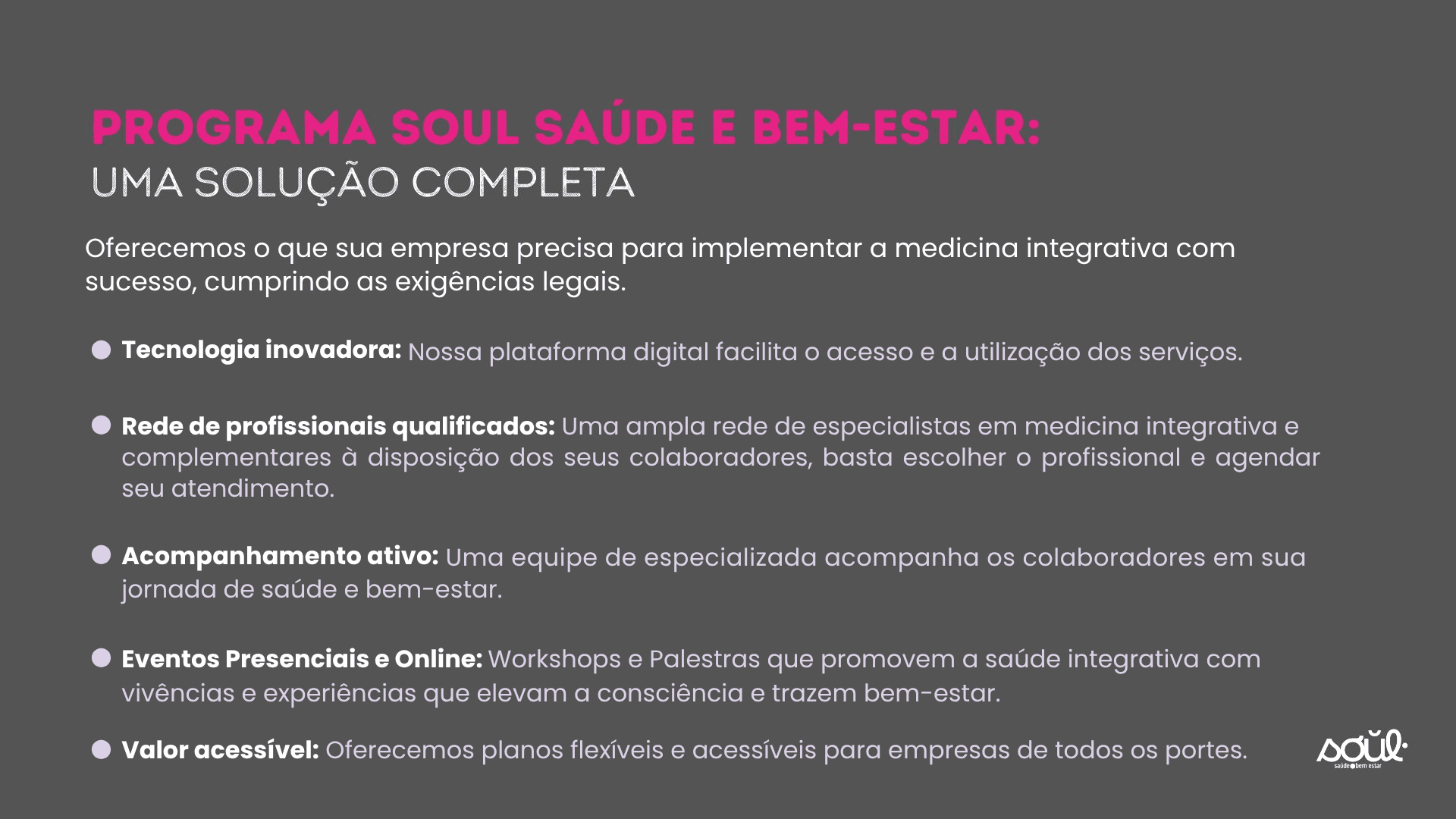 Programa Soul Saúde e Bem-Estar