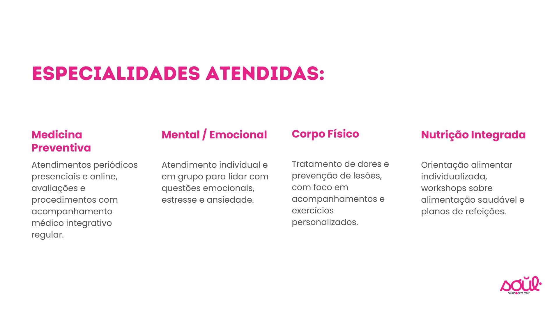 Especialidades Atendidas